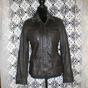 Danier woman's  Summer/Fall chocolate brown leather jacket L0021
